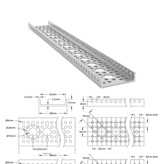 goBilda's 1121 Series Low-Side U-Channel (13 Hole, 336mm Length)