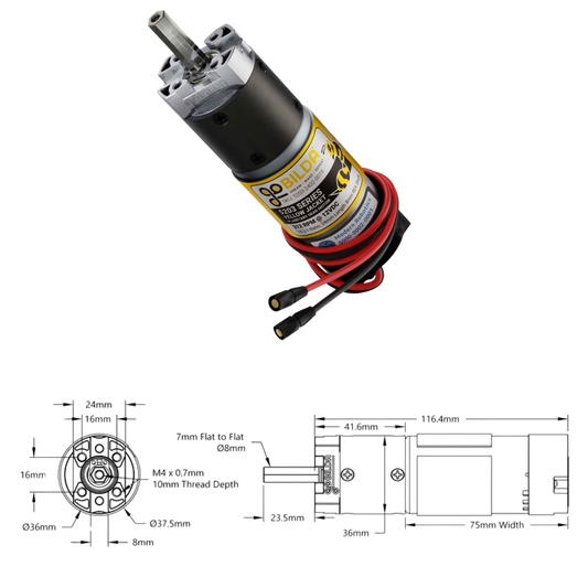 goBilda's 5203 Series Yellow Jacket Planetary Gear Motor (19.2:1 Ratio, 24mm Length 8mm REX™ Shaft, 312 RPM, 3.3 - 5V Encoder)