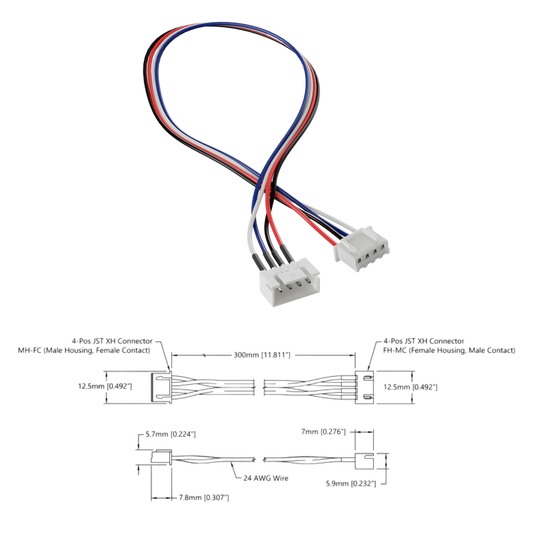 goBilda's Encoder Cable Extension (4-Pos JST XH, 300mm Length)